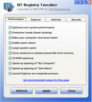 NT Registry Tweaker screenshot